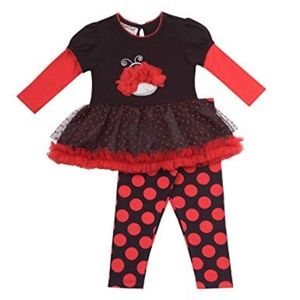 Rare Editions Matching Sets - Rare Editions Baby Ladybug Tutu Dress Legging Set Rare Editions Matching Sets - Rare Editions Baby Ladybug Tutu Dress Legging Set